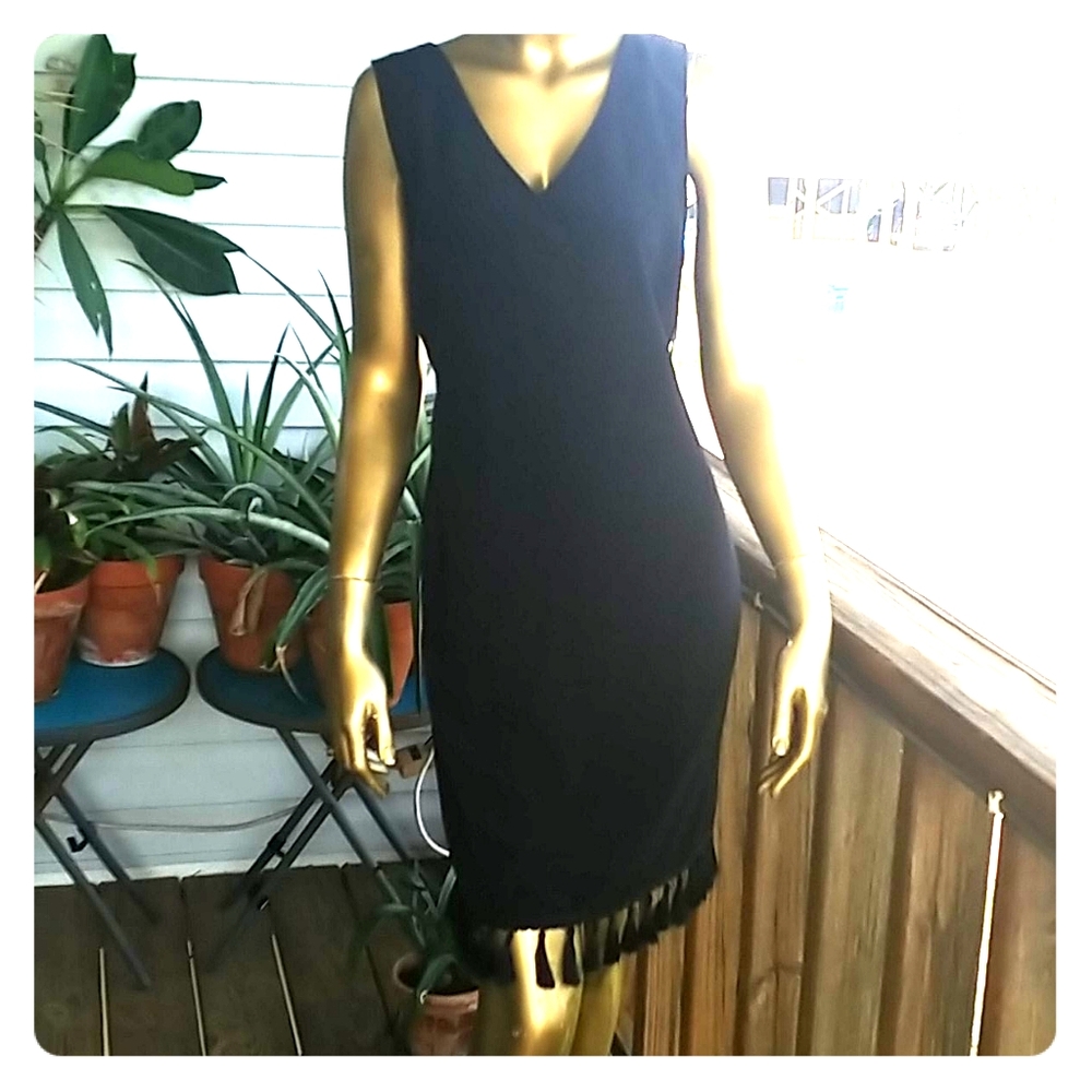 NWT AB Studio tassel fringe dress